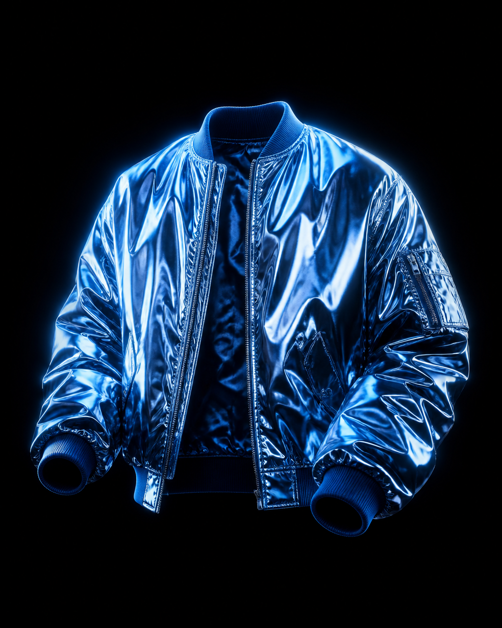 Chrome bomber jacket from the SS25 drop